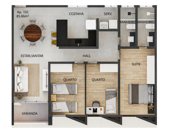Apartamento com 2 Quartos, sendo 1 Suite. Nascente.no Bairro dos Estados . João Pessoa