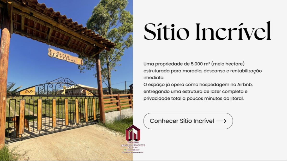 Sítio Espetacular e Incrível  com 5.000m2