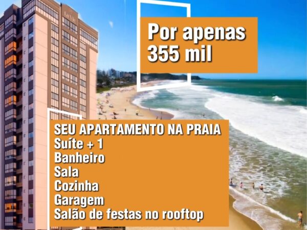 Apartamento na praia em Tijucas com vista mar